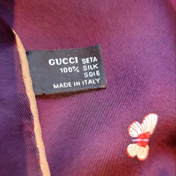 Vintage GUCCI-FLORA collection hand-rolled 100% seta silk scarf - Picture 7 of 17